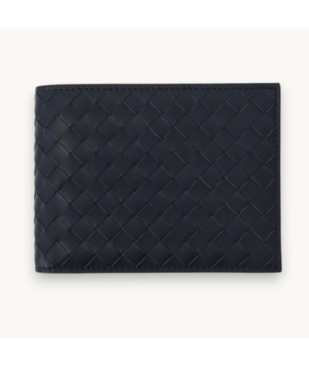BOTTEGA VENETA Темно-синий кожаный кошелек, фото 6