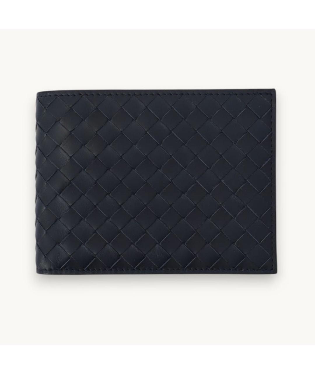 BOTTEGA VENETA Темно-синий кожаный кошелек, фото 6