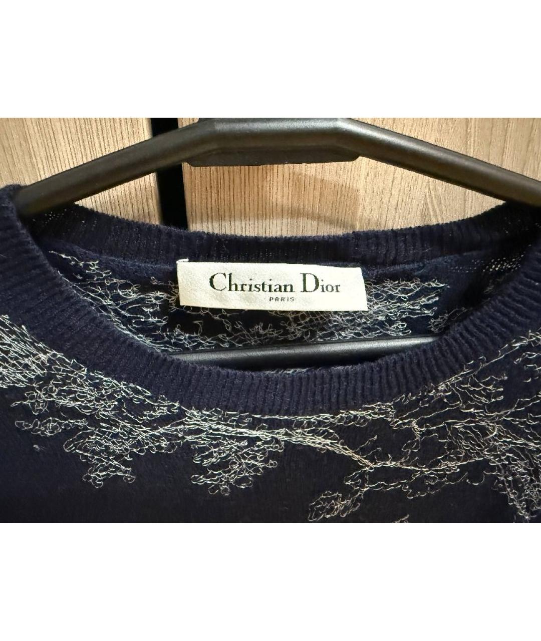 CHRISTIAN DIOR Темно-синий кашемировый джемпер / свитер, фото 3