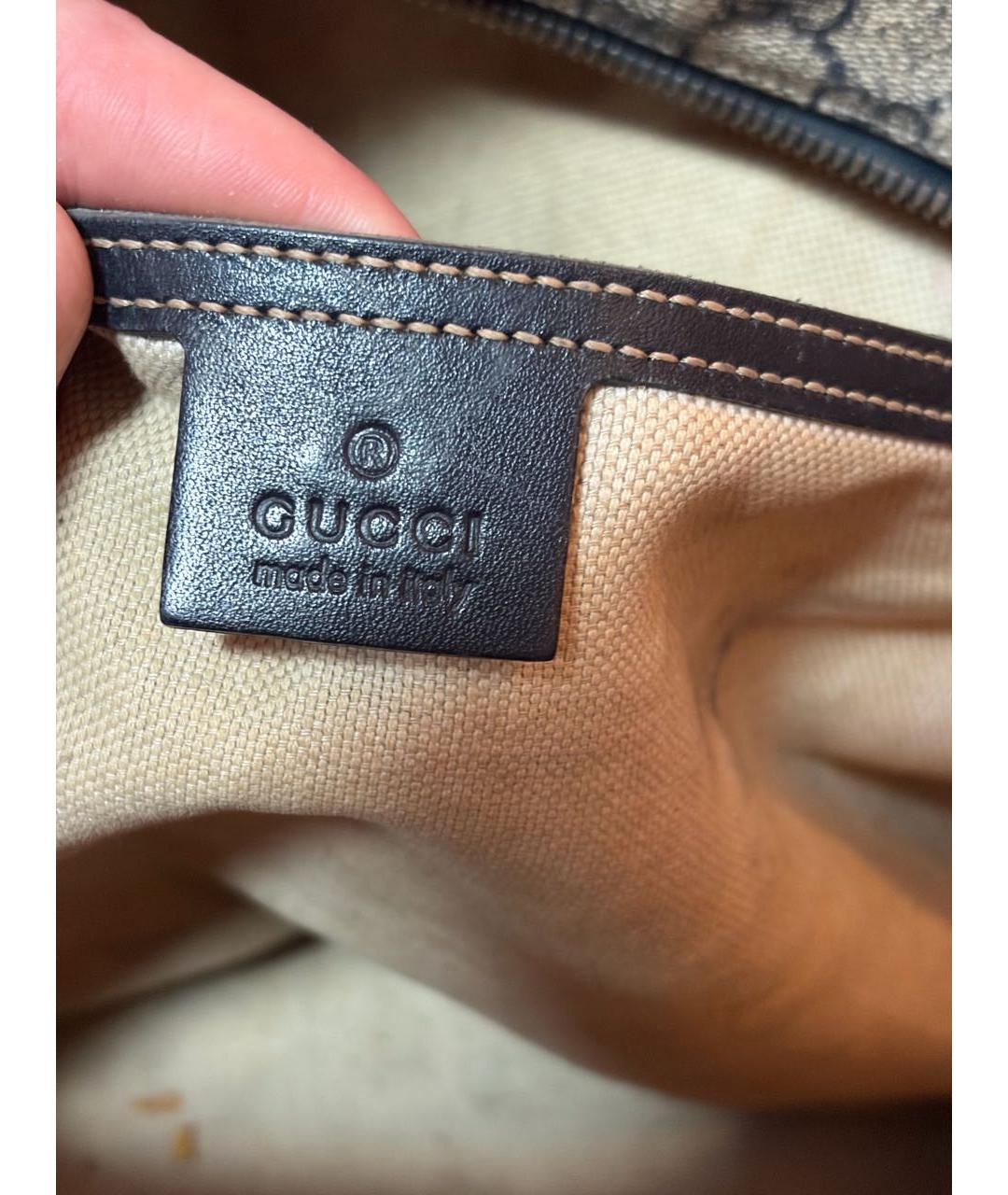GUCCI Серая кожаная сумка тоут, фото 4