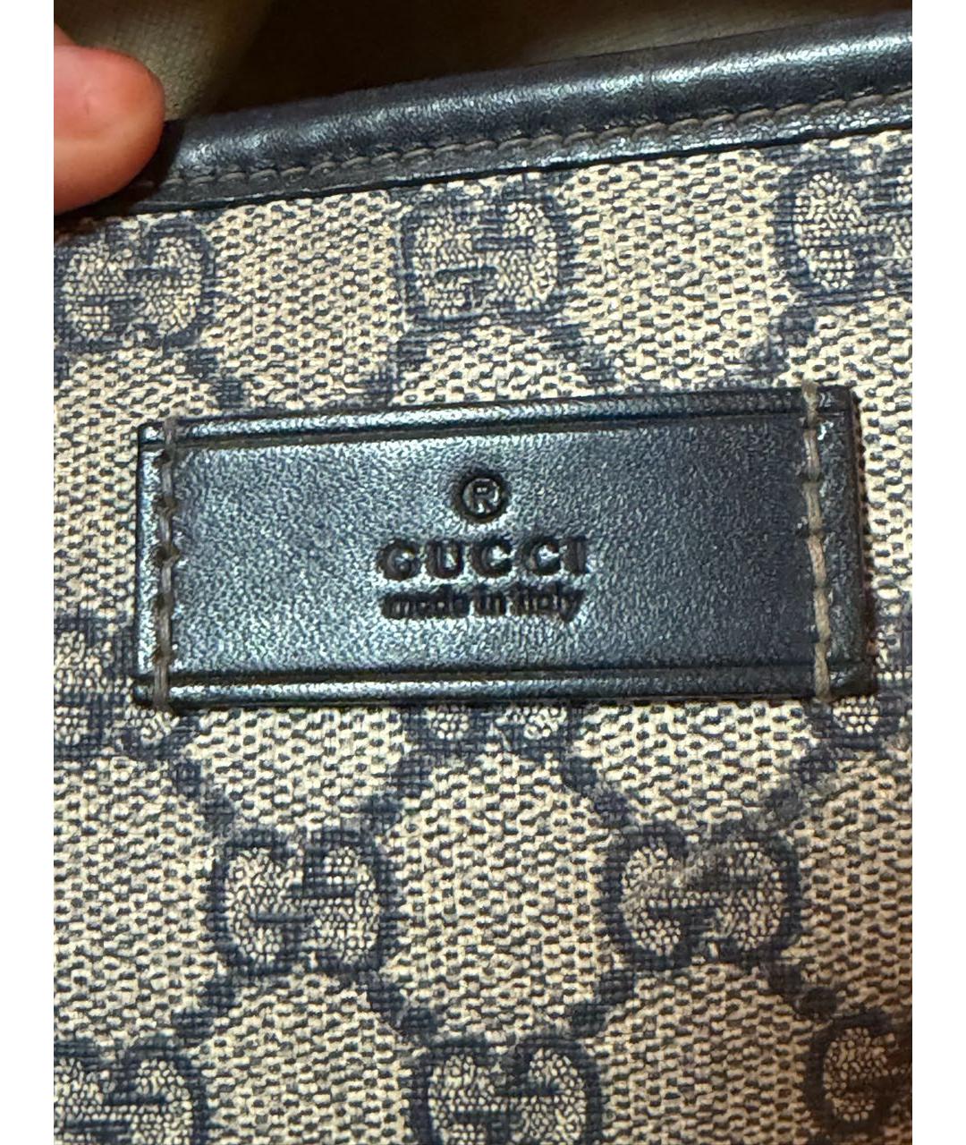 GUCCI Серая кожаная сумка тоут, фото 6