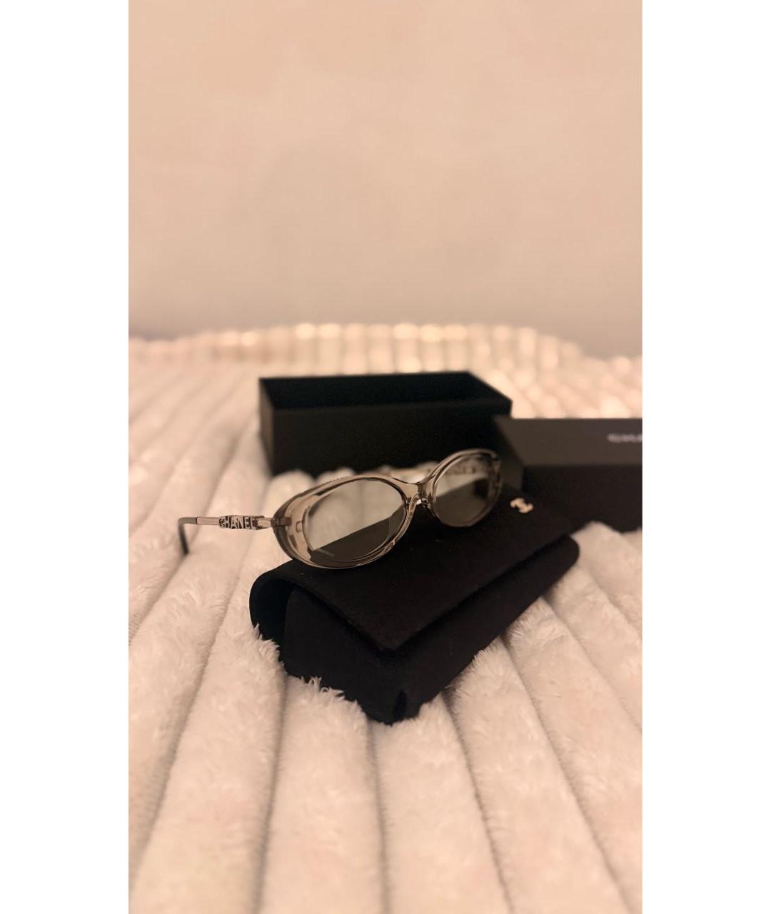 CHANEL Серые металлические солнцезащитные очки, фото 3