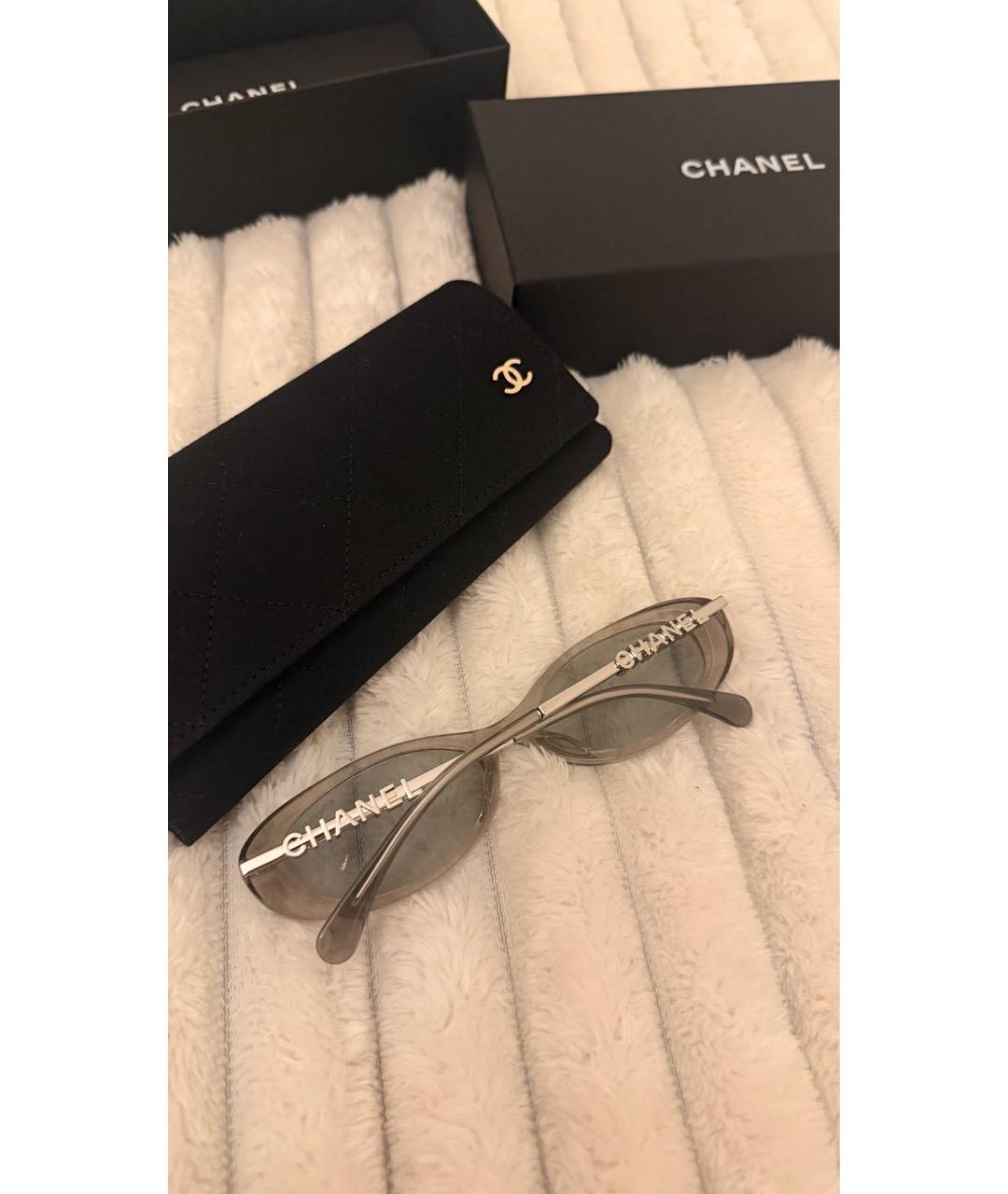 CHANEL Серые металлические солнцезащитные очки, фото 7