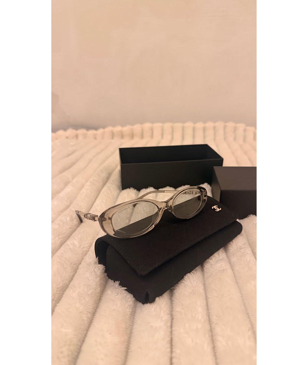 CHANEL Серые металлические солнцезащитные очки, фото 2