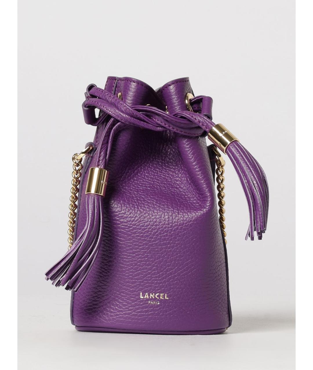 LANCEL Фиолетовая кожаная сумка через плечо, фото 4