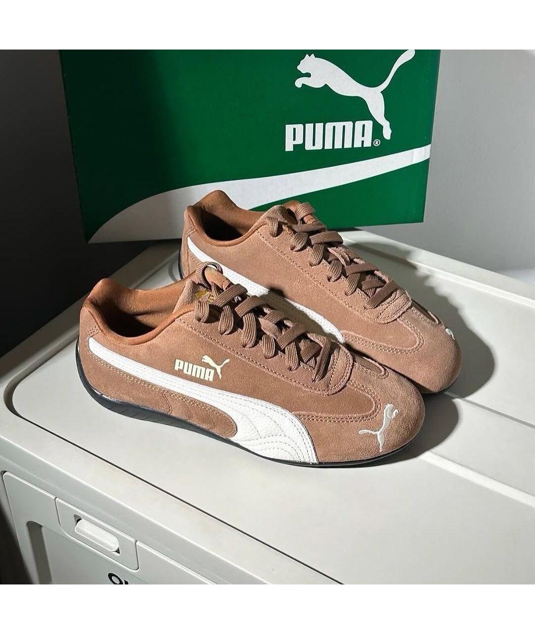 PUMA Коричневые замшевые кроссовки, фото 4