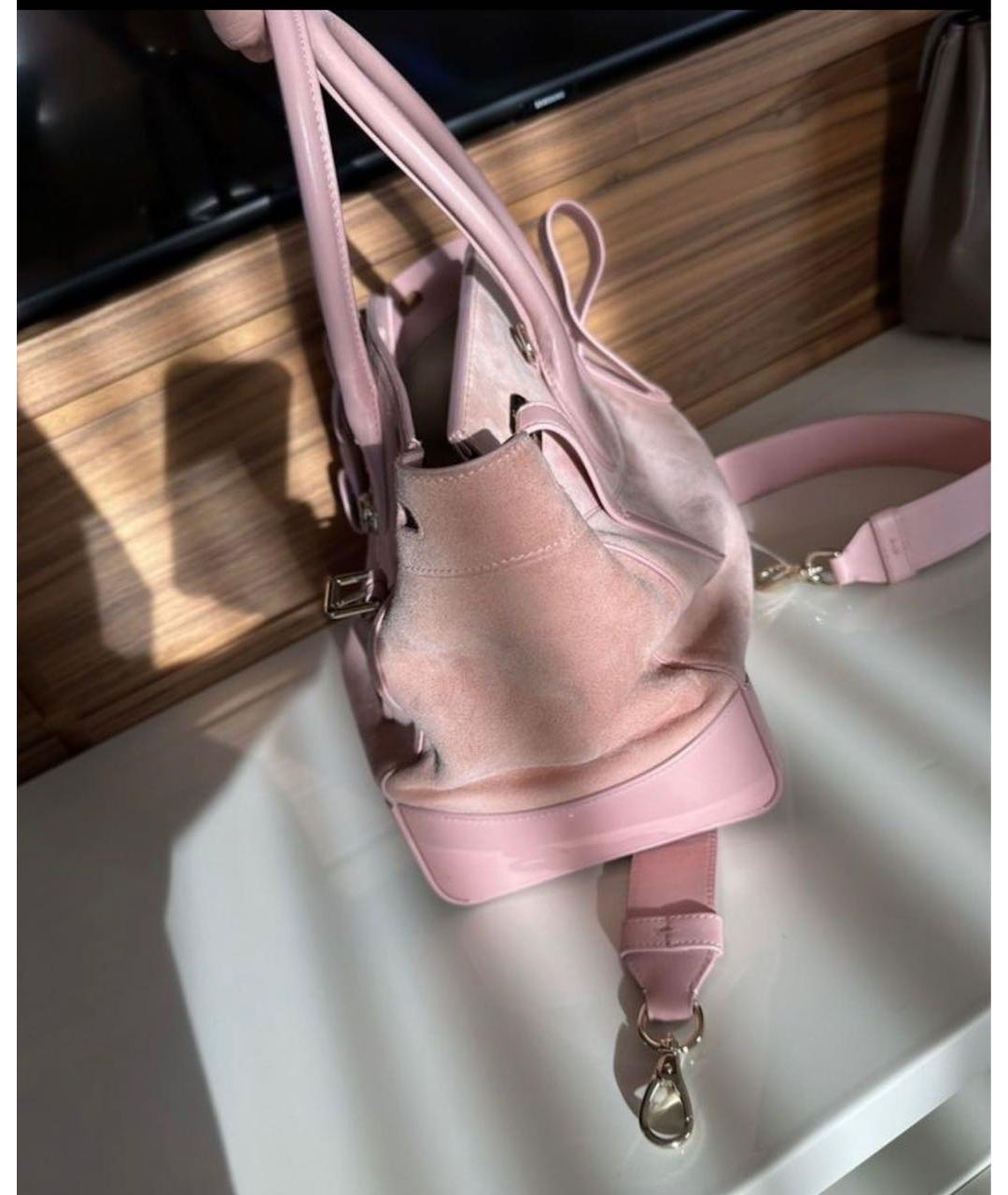 RALPH LAUREN Розовая замшевая сумка с короткими ручками, фото 3