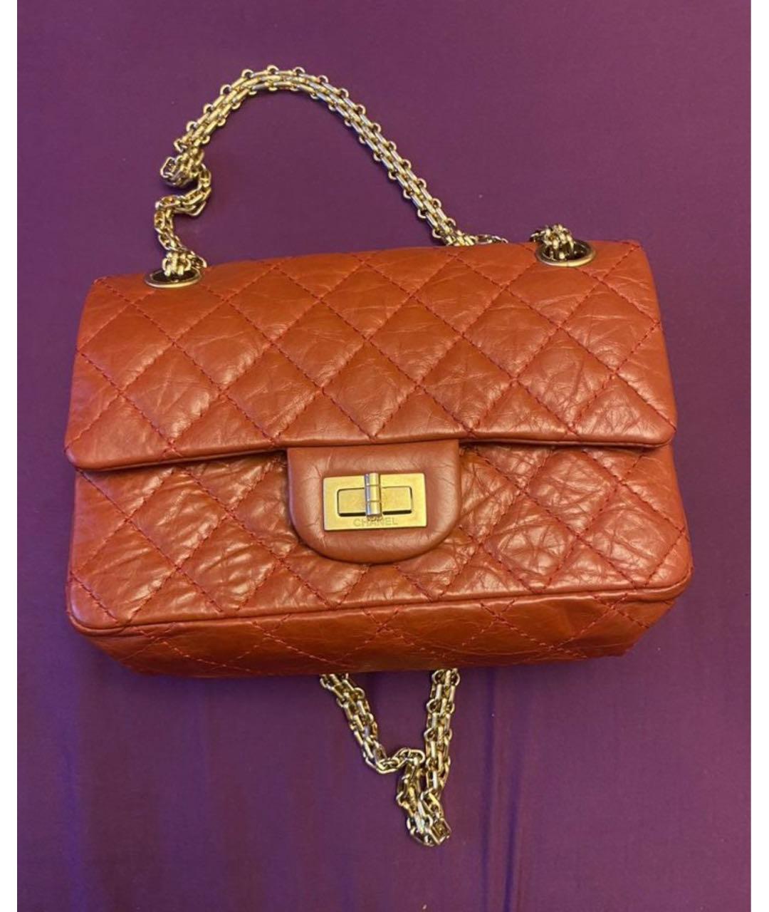 CHANEL Бордовая кожаная сумка через плечо, фото 3