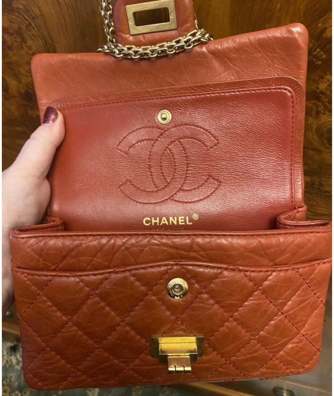 CHANEL Бордовая кожаная сумка через плечо, фото 2