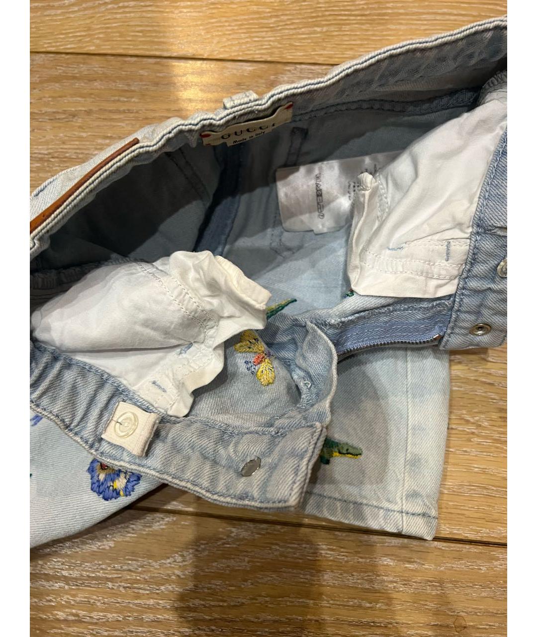 GUCCI KIDS Голубая деним юбка, фото 5