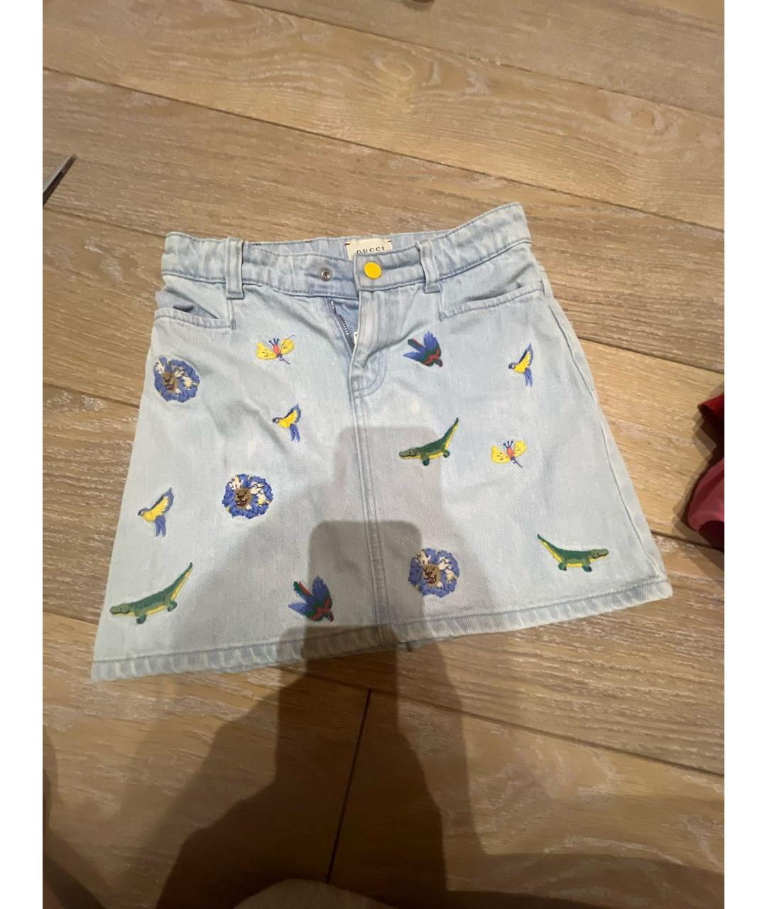 GUCCI KIDS Голубая деним юбка, фото 8