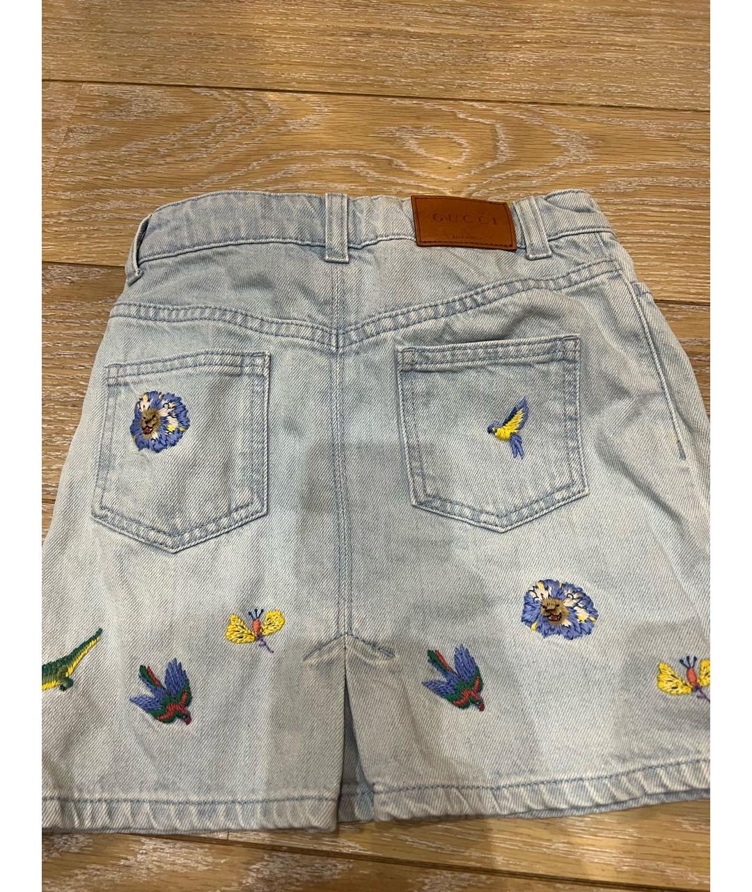 GUCCI KIDS Голубая деним юбка, фото 6