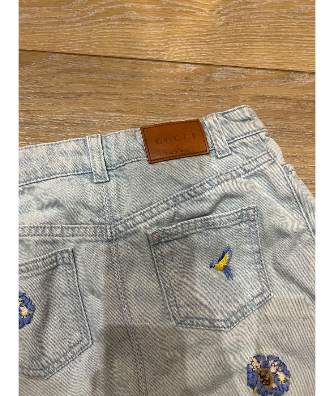 GUCCI KIDS Голубая деним юбка, фото 4