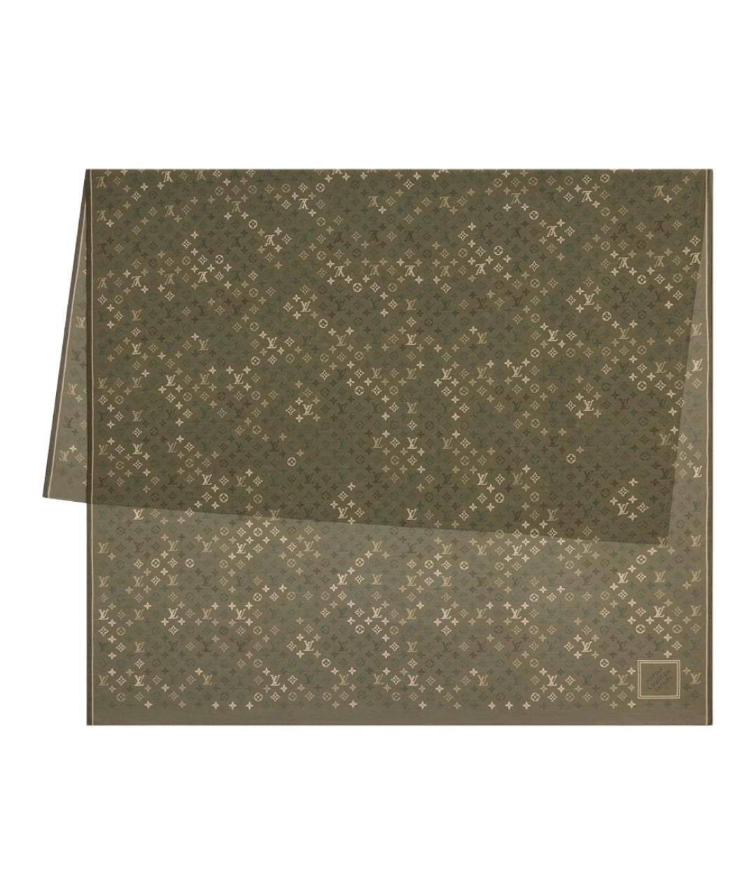 LOUIS VUITTON Зеленый хлопковый шарф, фото 1
