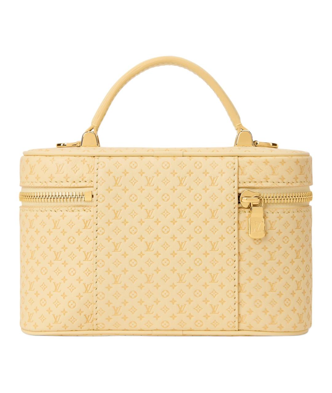 LOUIS VUITTON Желтая кожаная сумка с короткими ручками, фото 3