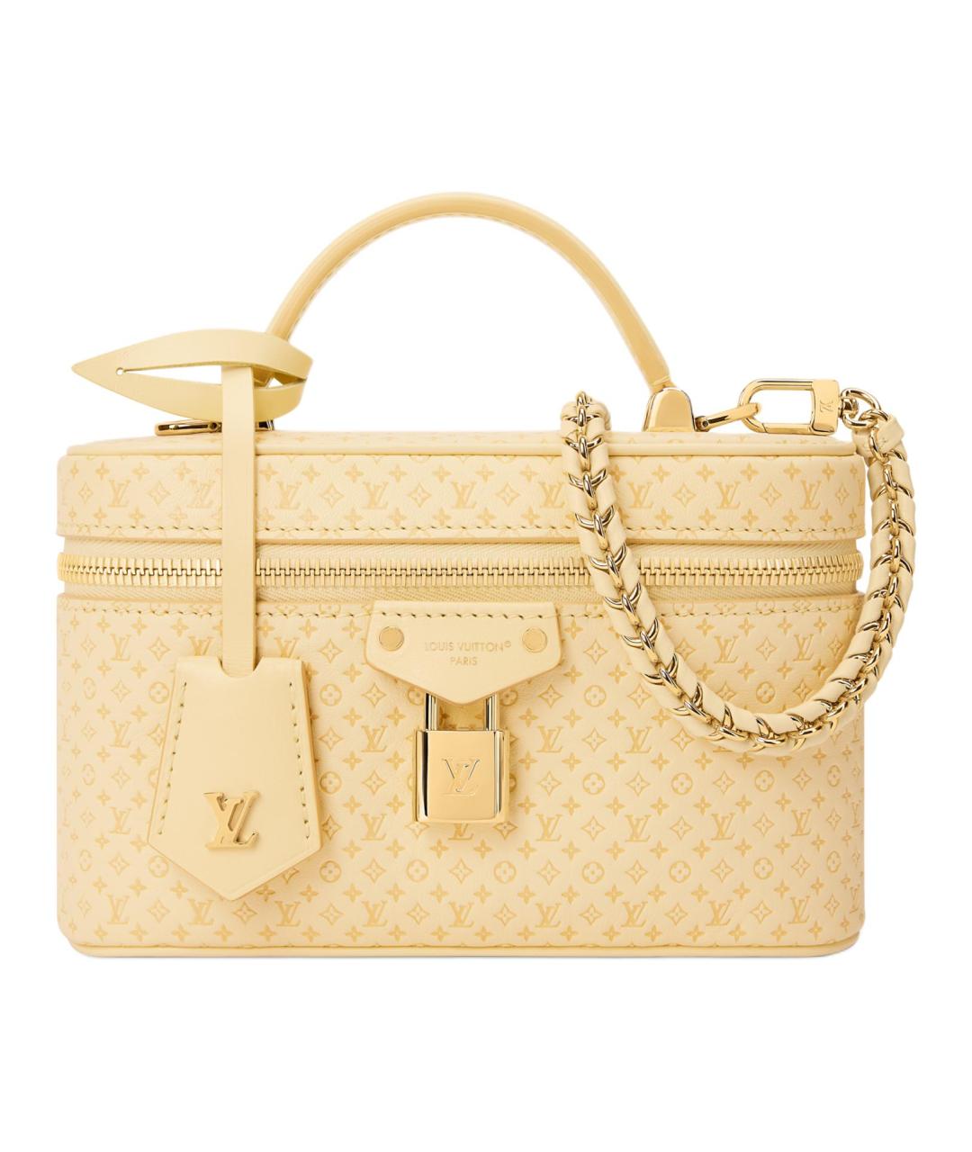 LOUIS VUITTON Желтая кожаная сумка с короткими ручками, фото 1