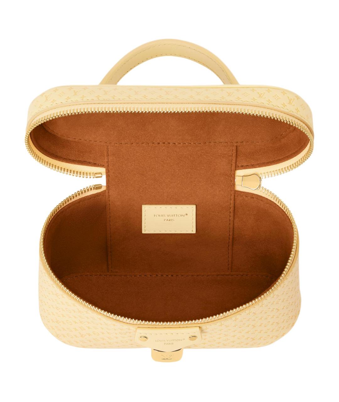 LOUIS VUITTON Желтая кожаная сумка с короткими ручками, фото 4