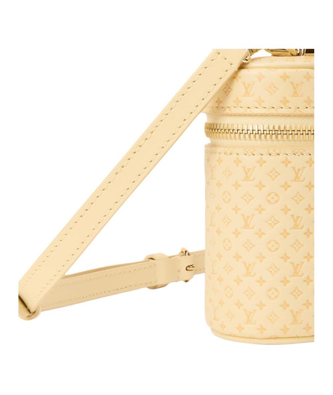 LOUIS VUITTON Желтая кожаная сумка с короткими ручками, фото 5