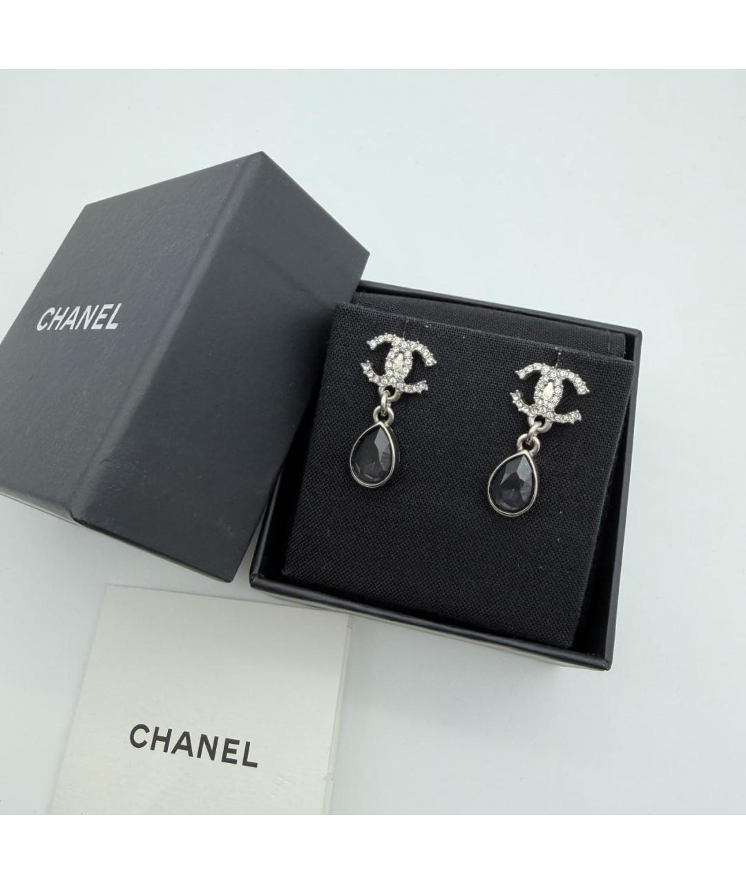 CHANEL Серебряные металлические серьги, фото 7