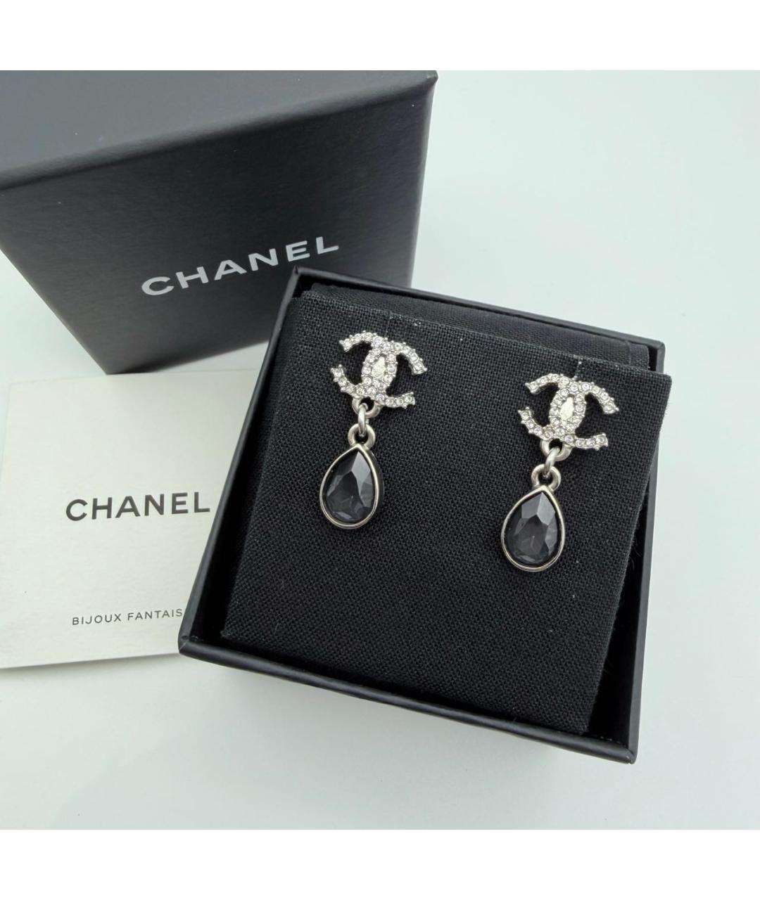 CHANEL Серебряные металлические серьги, фото 3