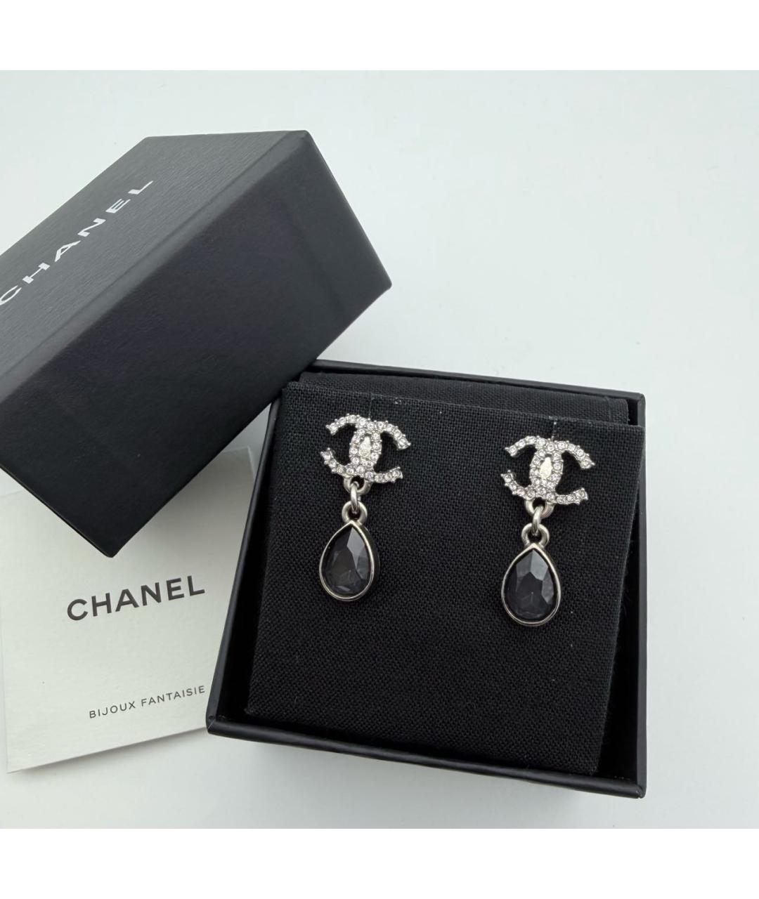 CHANEL Серебряные металлические серьги, фото 4
