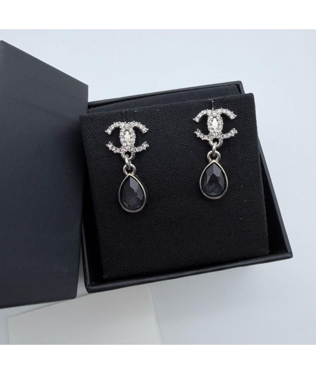 CHANEL Серебряные металлические серьги, фото 2