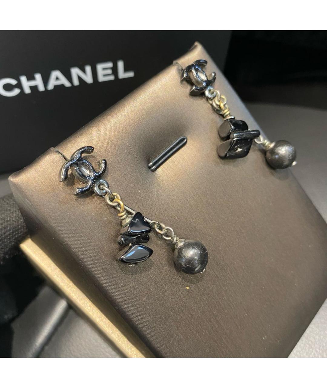 CHANEL Серые серьги, фото 3