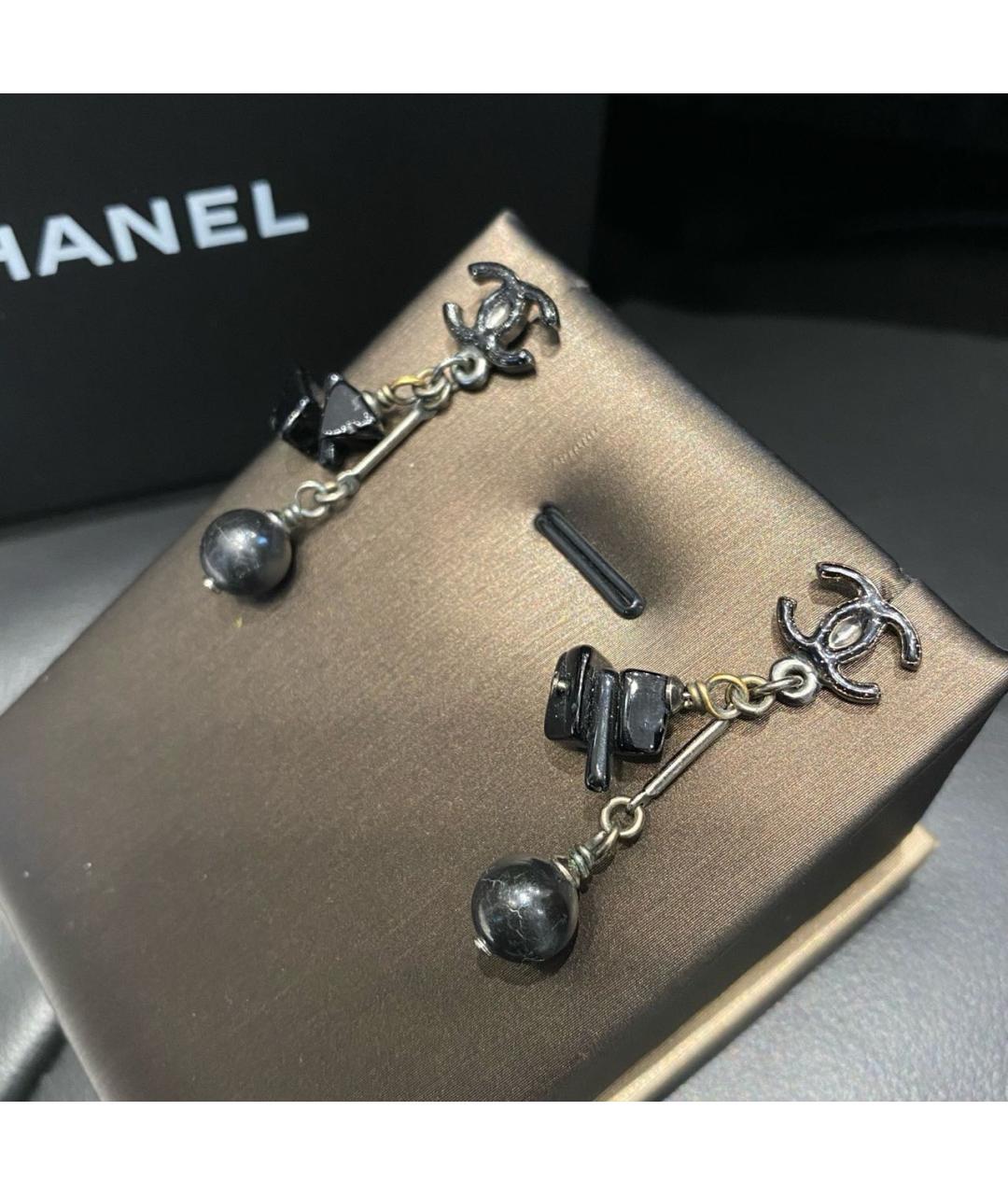 CHANEL Серые серьги, фото 2