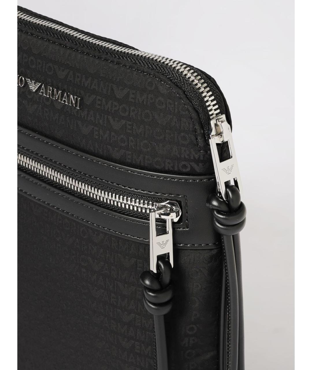 EMPORIO ARMANI Черная синтетическая сумка на плечо, фото 3