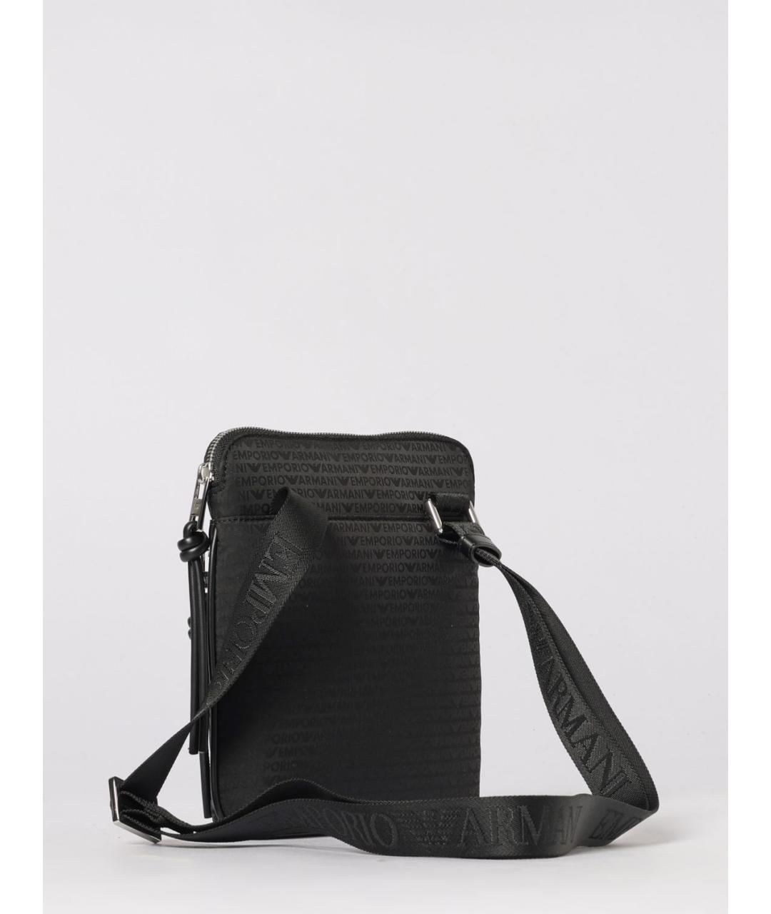 EMPORIO ARMANI Черная синтетическая сумка на плечо, фото 2