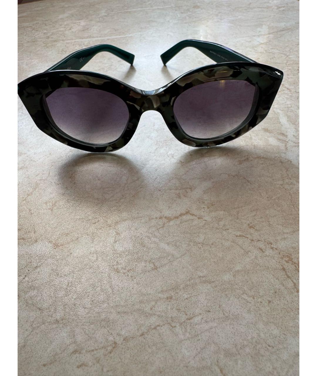 MAX MARA Зеленые пластиковые солнцезащитные очки, фото 9
