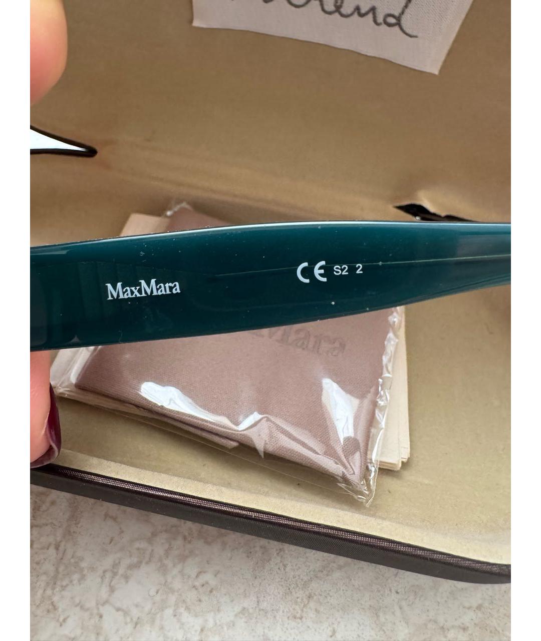 MAX MARA Зеленые пластиковые солнцезащитные очки, фото 3