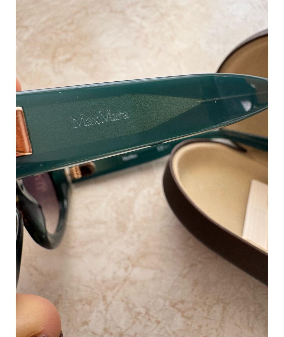 MAX MARA Зеленые пластиковые солнцезащитные очки, фото 2