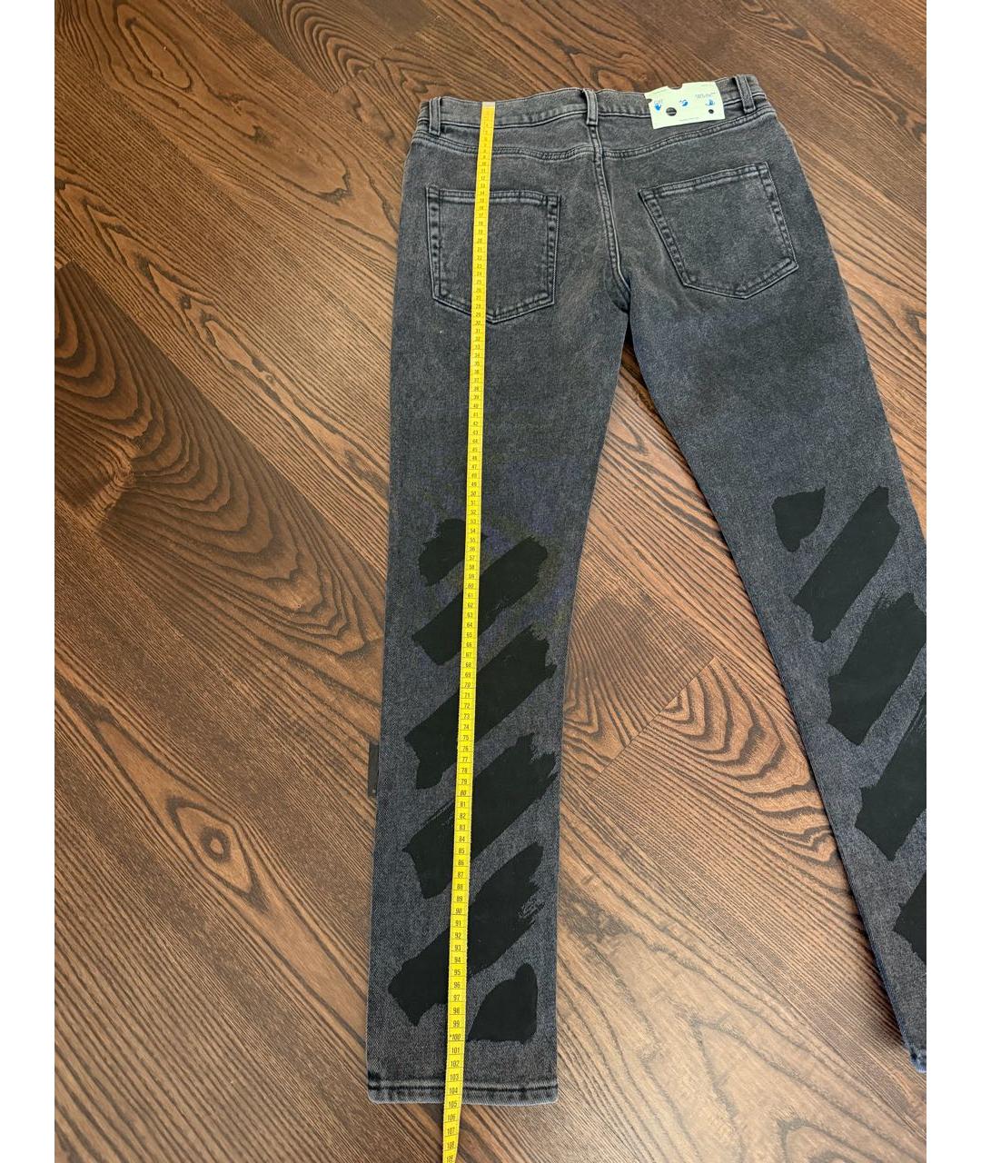 OFF-WHITE Серые хлопко-эластановые джинсы, фото 4