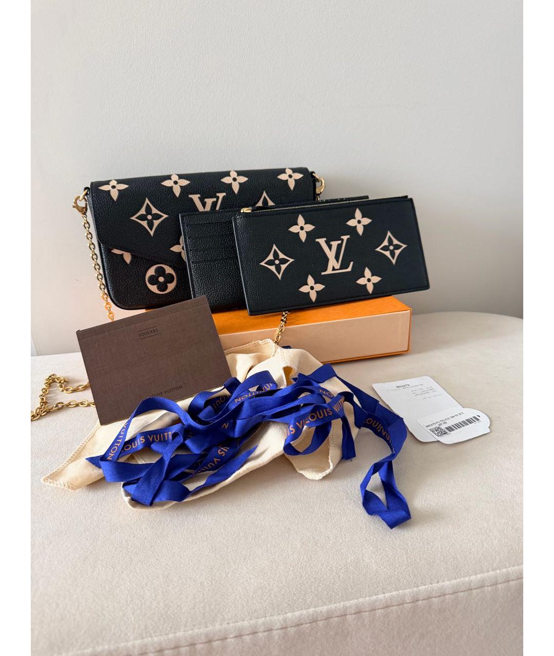 LOUIS VUITTON Антрацитовая кожаная сумка через плечо, фото 3