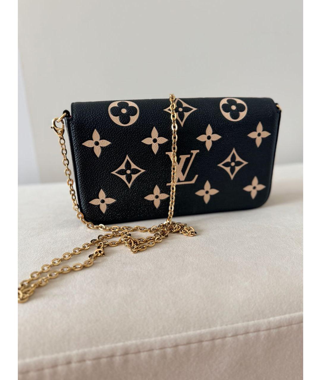 LOUIS VUITTON Антрацитовая кожаная сумка через плечо, фото 2