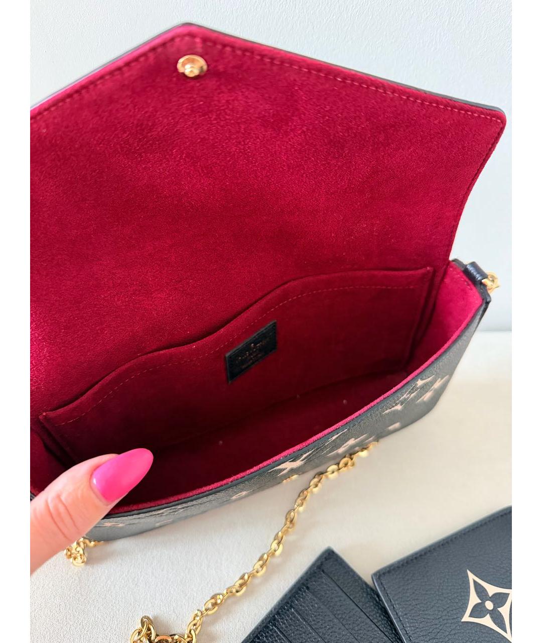 LOUIS VUITTON Антрацитовая кожаная сумка через плечо, фото 4