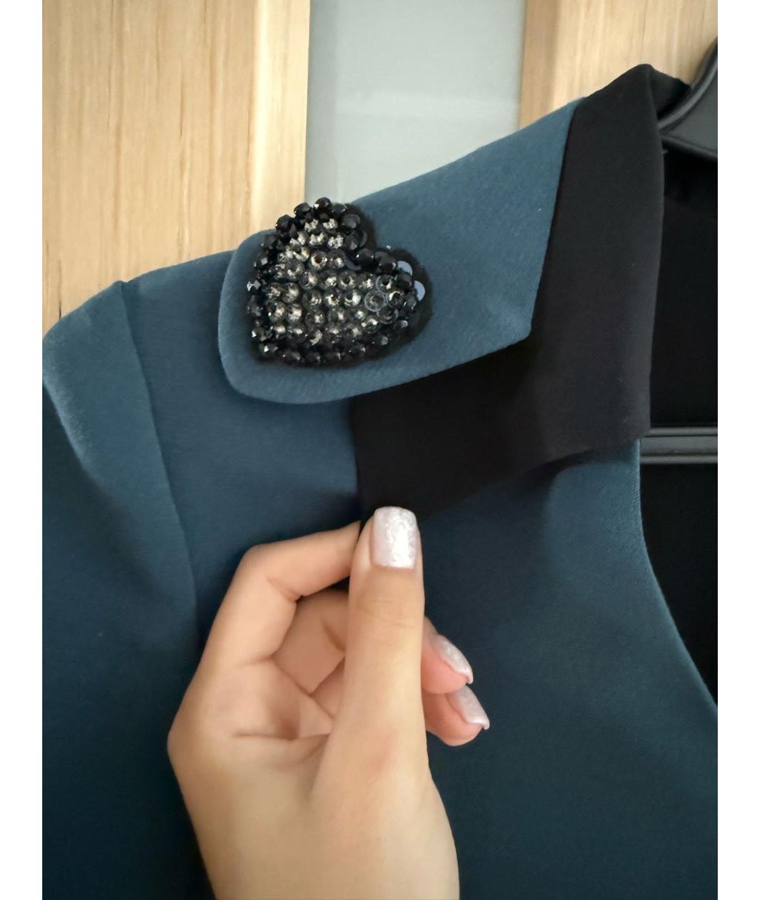 FENDI Темно-синее полиэстеровое платье, фото 3