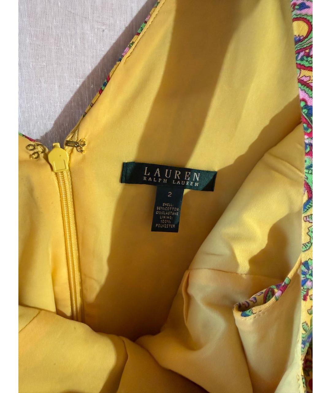 RALPH LAUREN Мульти хлопковое платье, фото 3