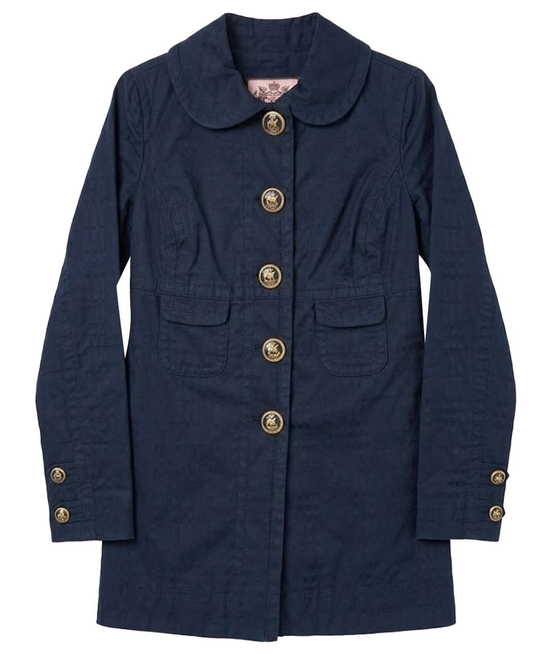 JUICY COUTURE Синее хлопковое пальто, фото 1