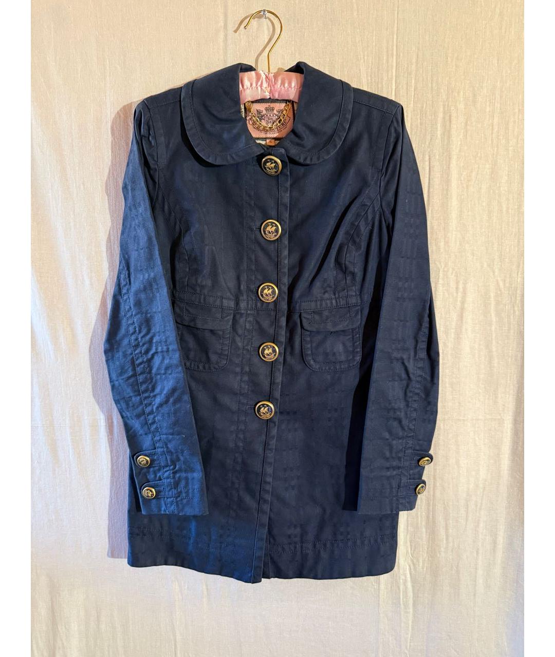 JUICY COUTURE Синее хлопковое пальто, фото 4