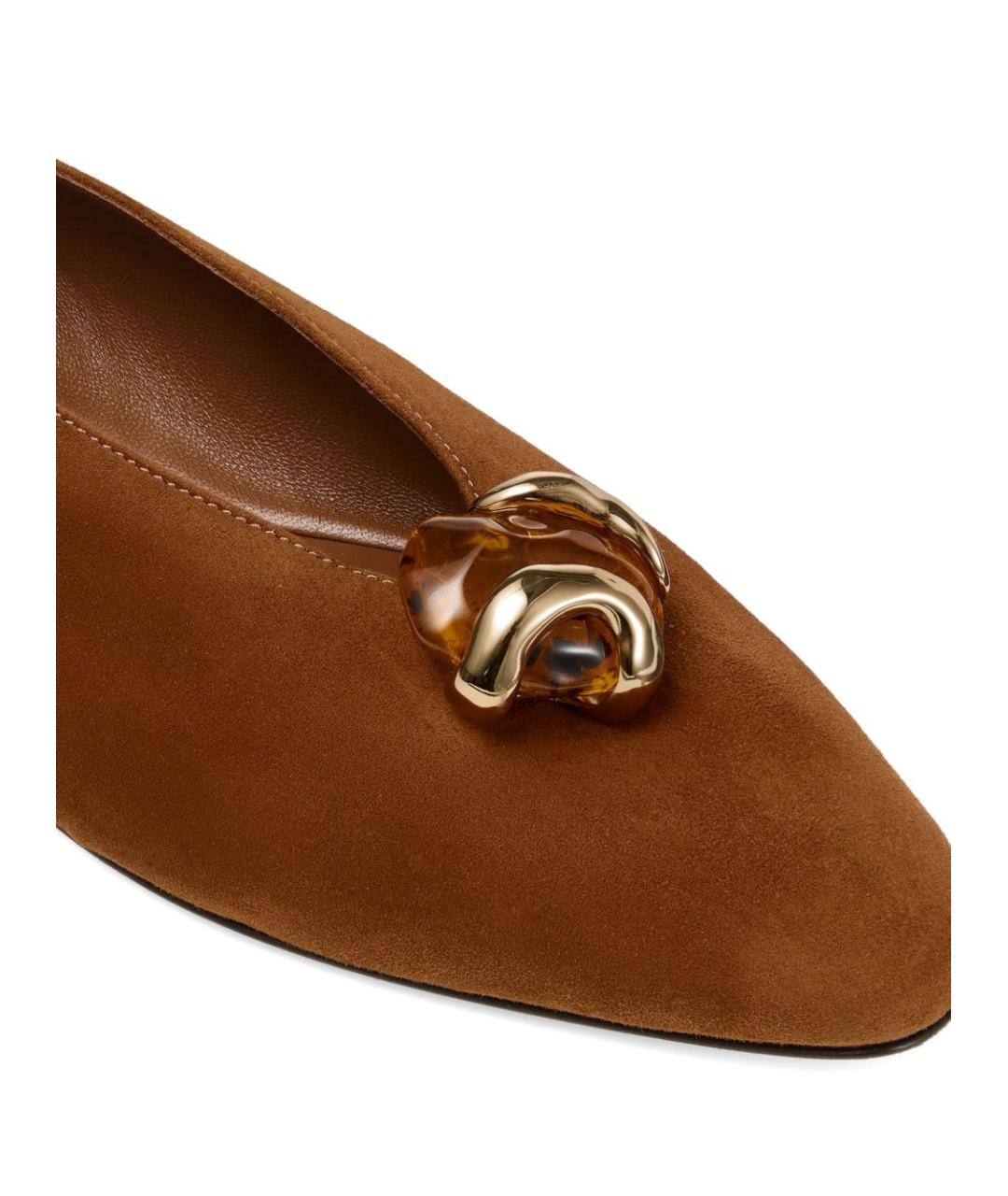 JIMMY CHOO Коричневые замшевые балетки, фото 4