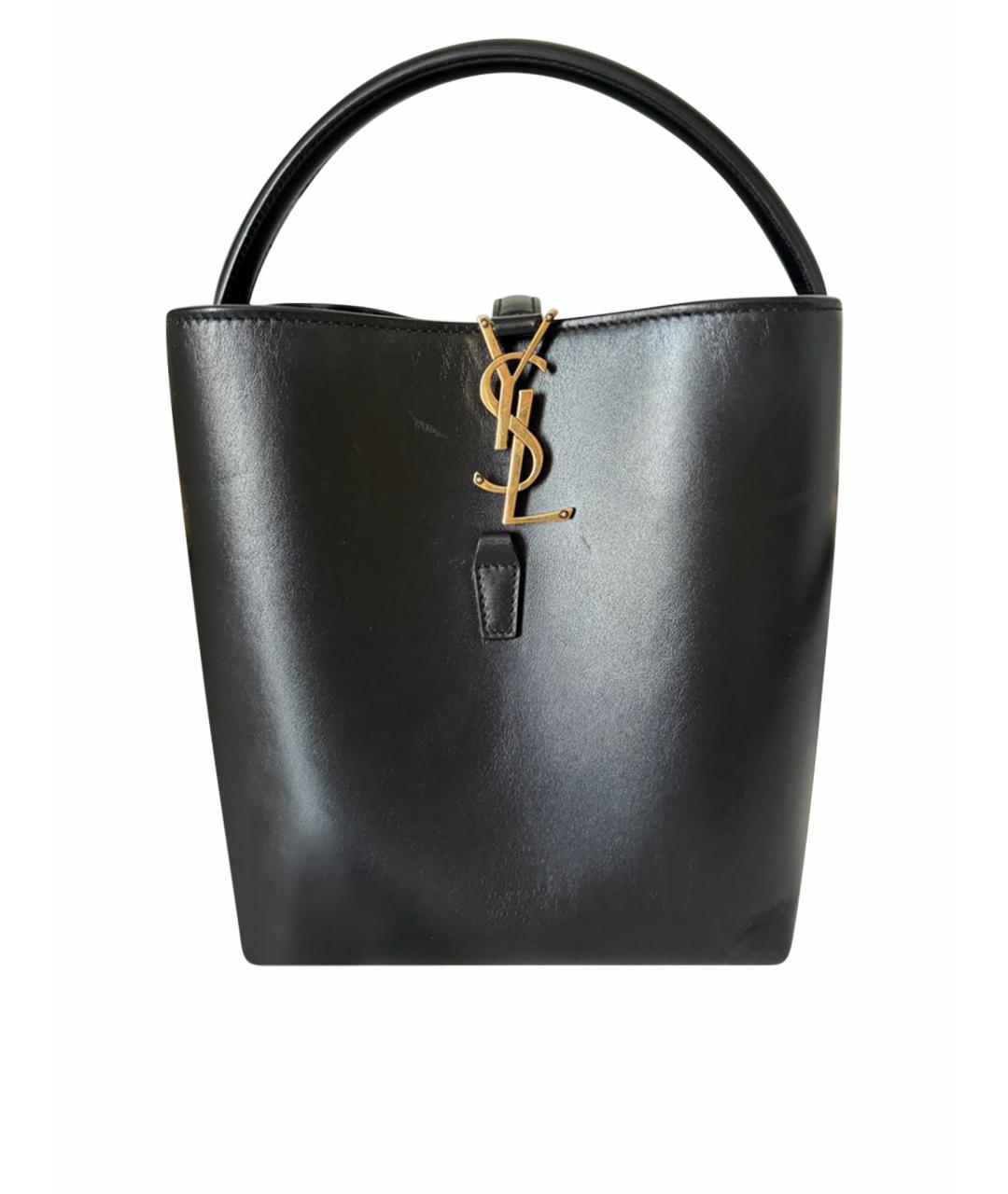 SAINT LAURENT Черная кожаная сумка с короткими ручками, фото 1