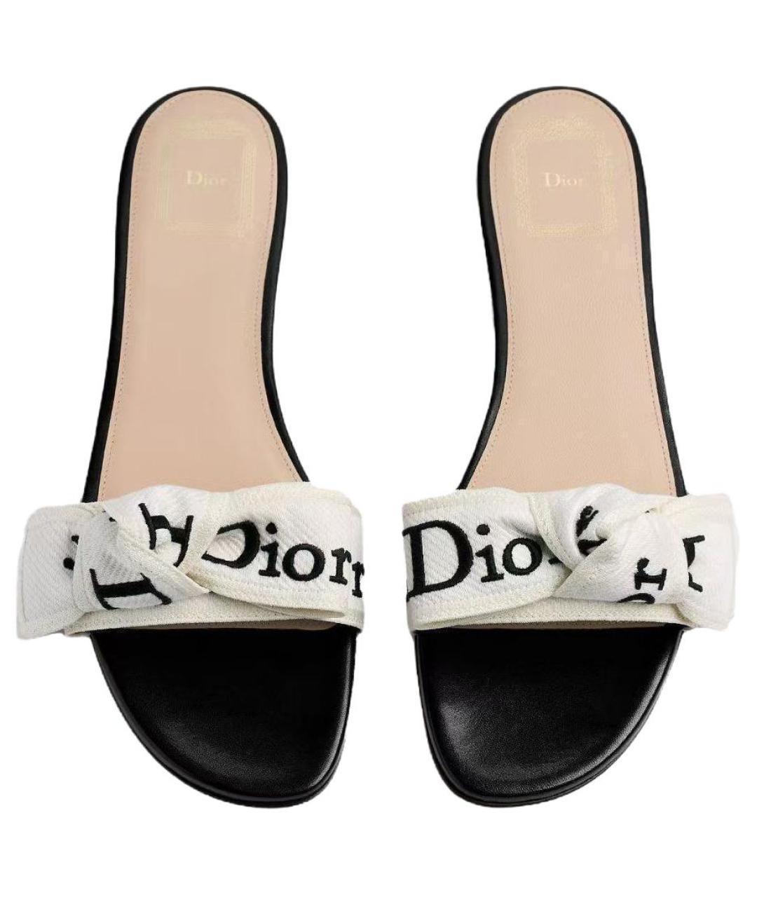 CHRISTIAN DIOR Мульти текстильные шлепанцы, фото 5