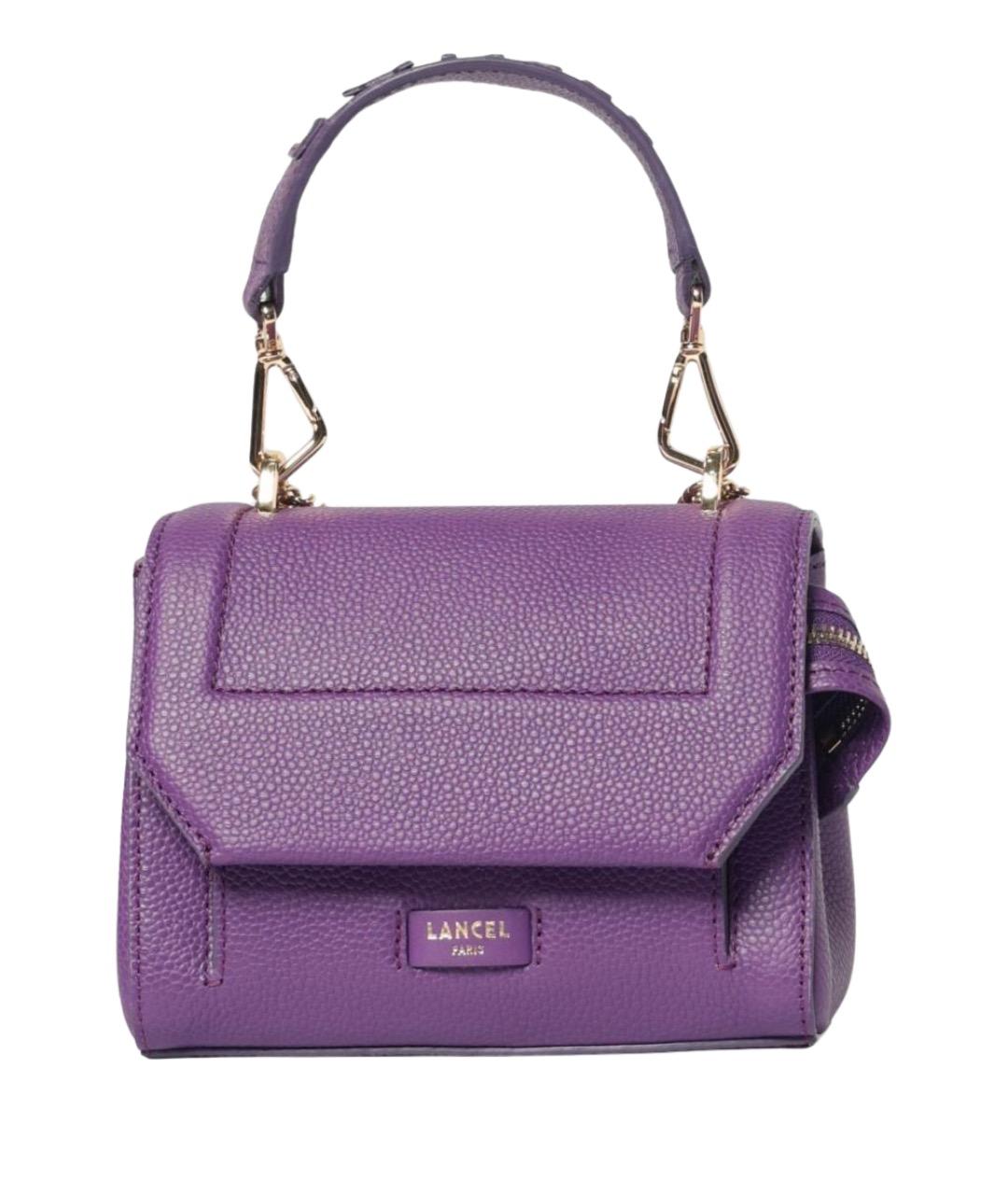 LANCEL Фиолетовая кожаная сумка через плечо, фото 1
