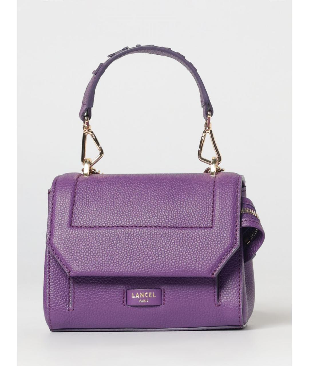 LANCEL Фиолетовая кожаная сумка через плечо, фото 4