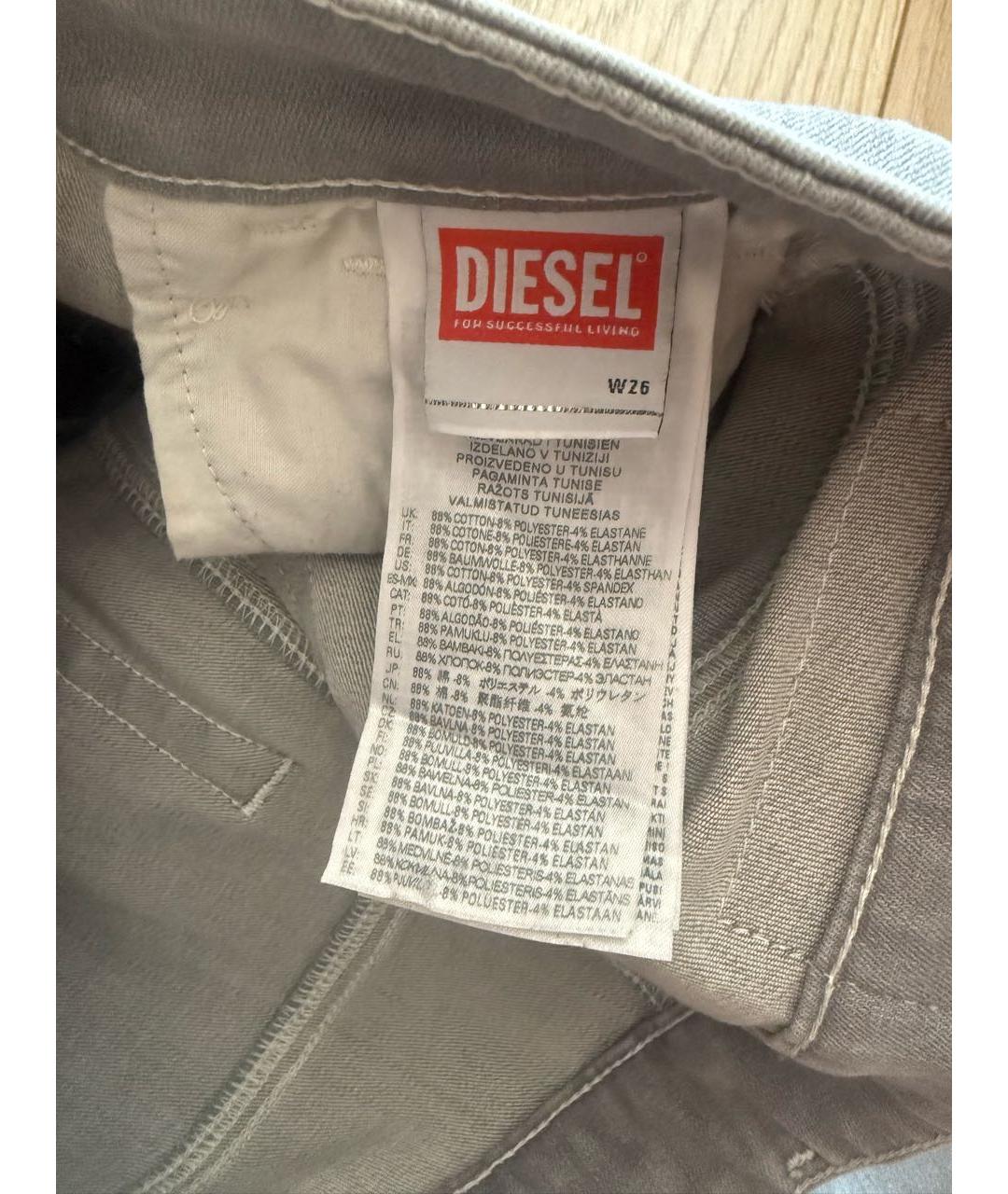 DIESEL Антрацитовые хлопко-полиэстеровые джинсы слим, фото 4