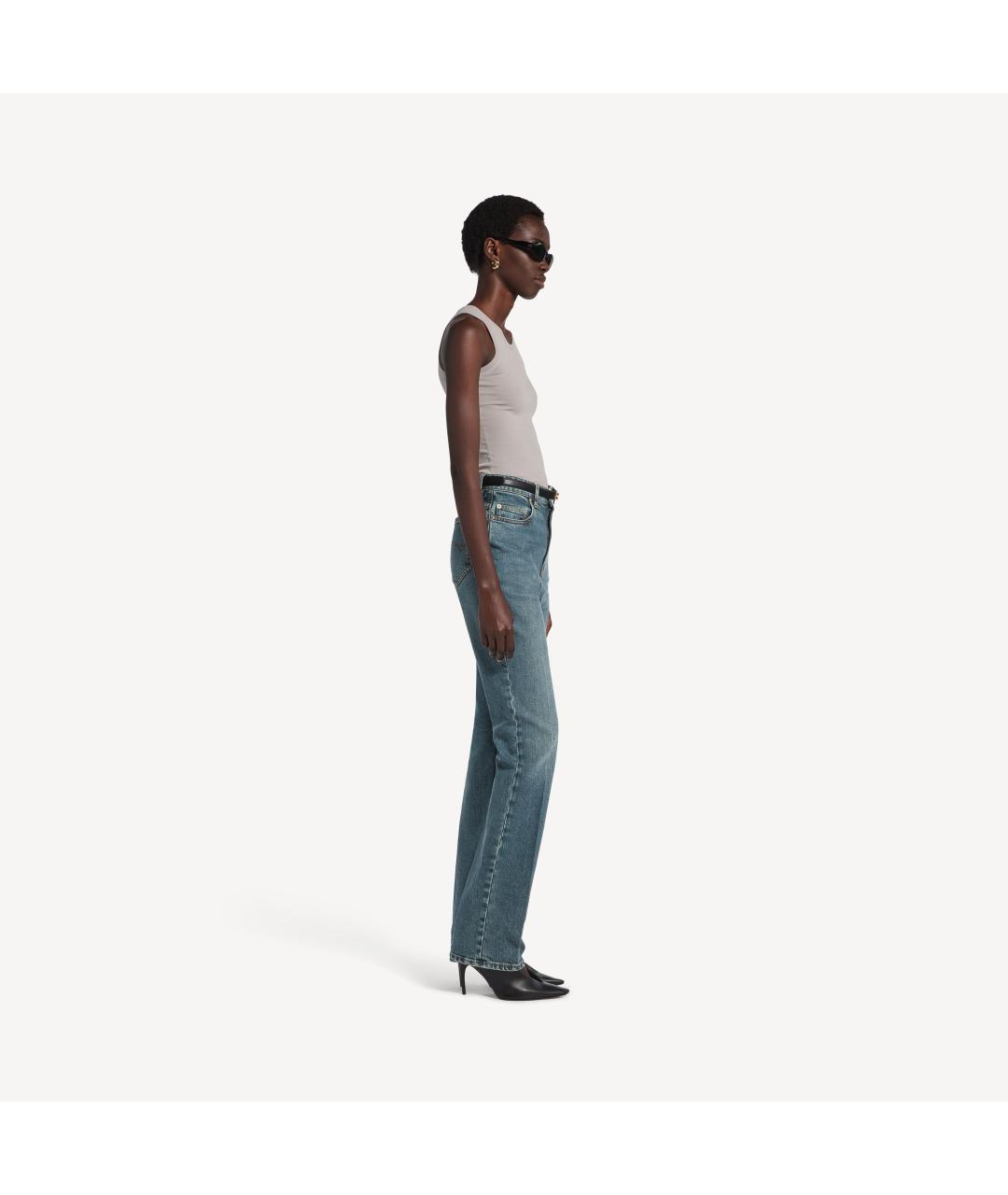 BALENCIAGA Синие хлопко-полиэстеровые джинсы слим, фото 3