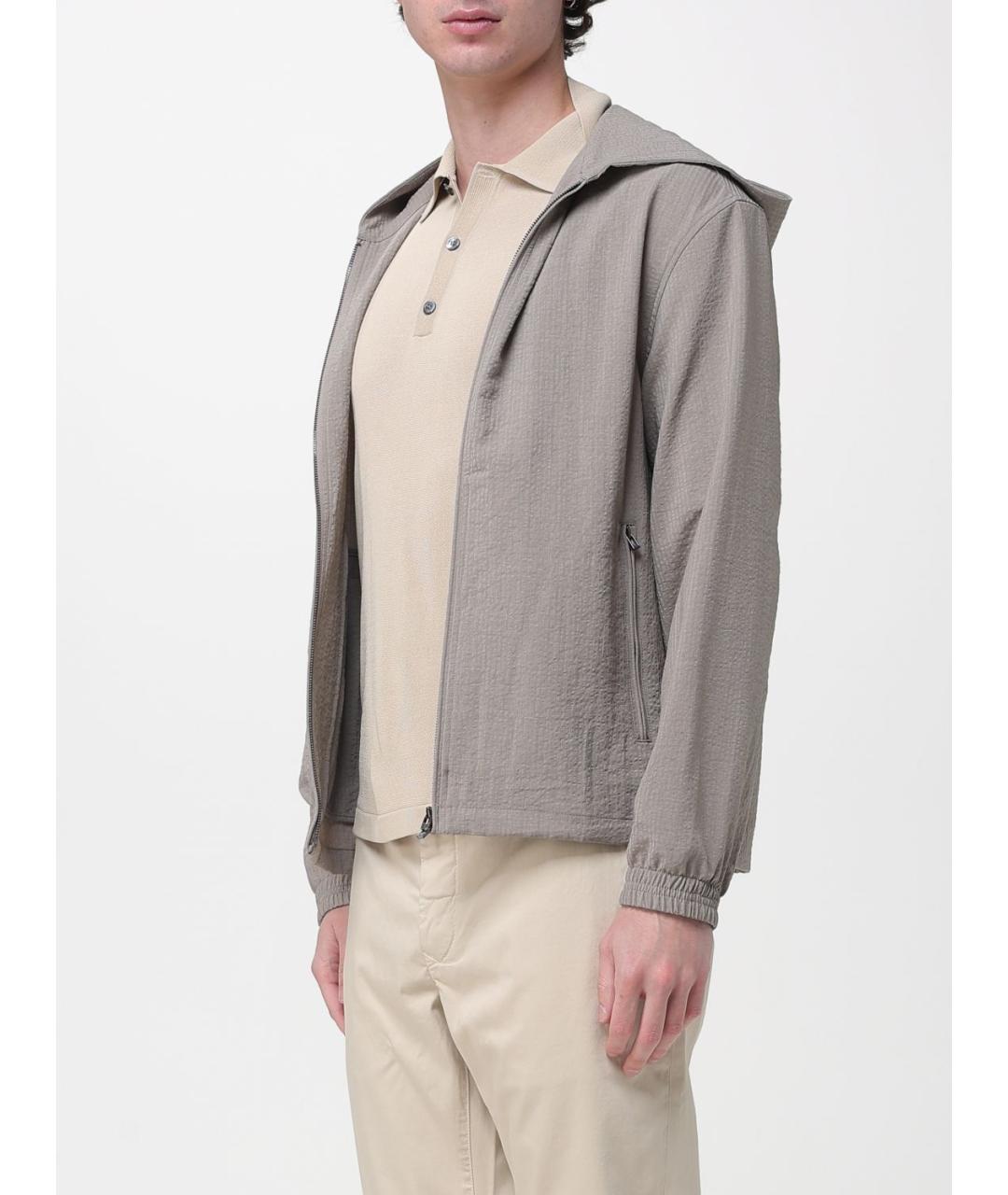 EMPORIO ARMANI Хаки полиэстеровая куртка, фото 3