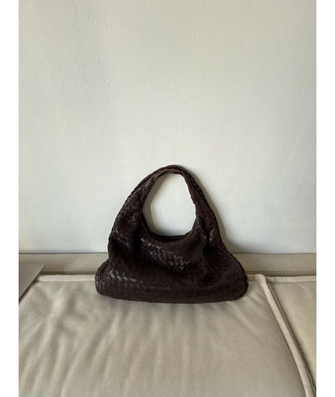 BOTTEGA VENETA Коричневая кожаная сумка через плечо, фото 5